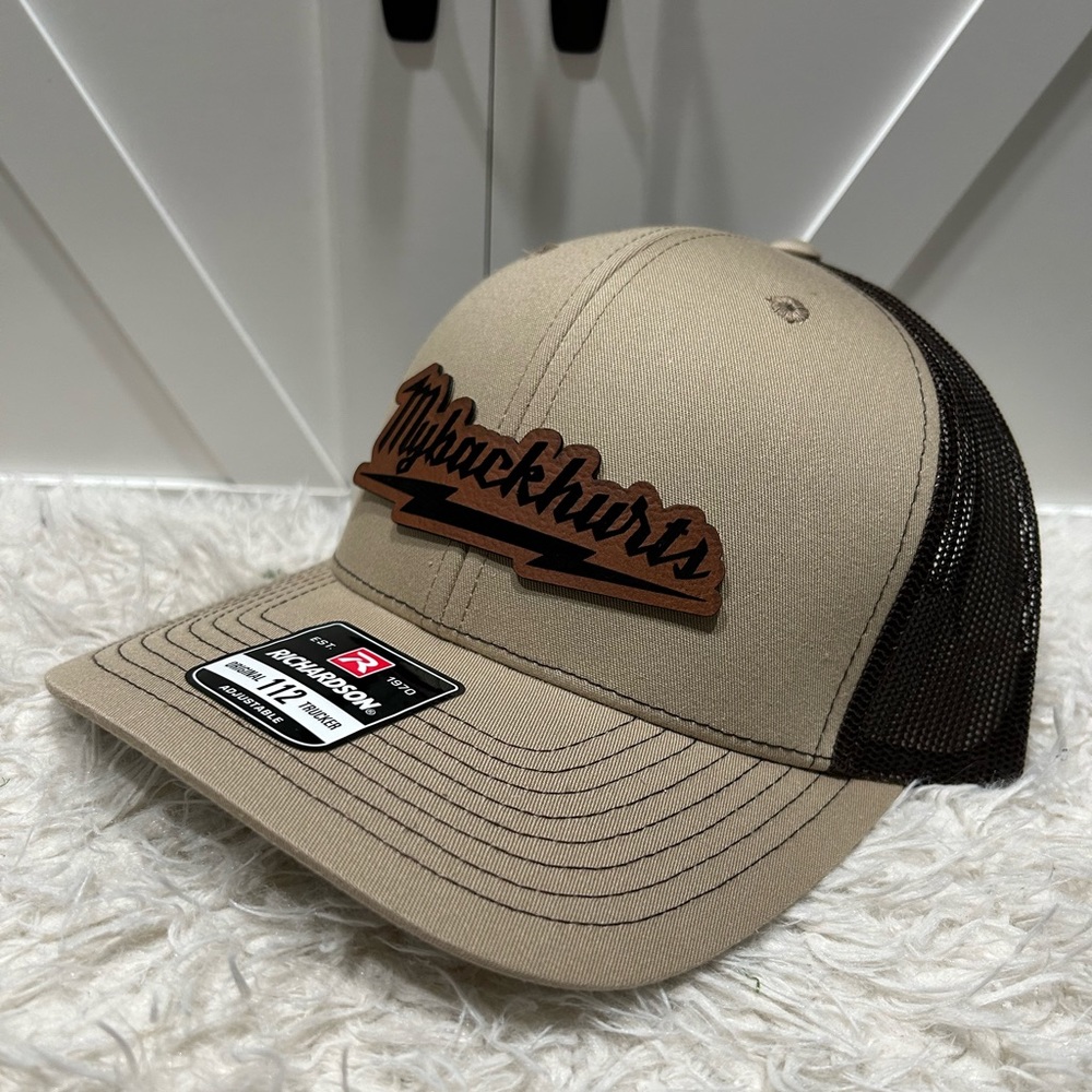 My Back Hurts Laser Engraved Trucker Richardson 112 Hat.